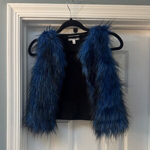 Kids' Faux Fur Vest in Deep Blue